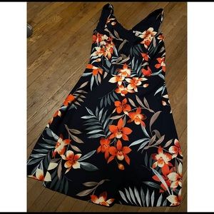 Navy blue / Orange Floral Dress SIze 8